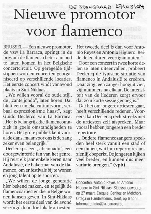 De Standaard 27 03 2004